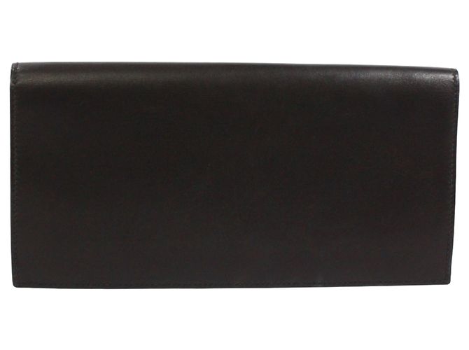 Hermès Hermes Langer Geldbeutel aus schwarzem Boxcalf-Leder - Ansicht 3