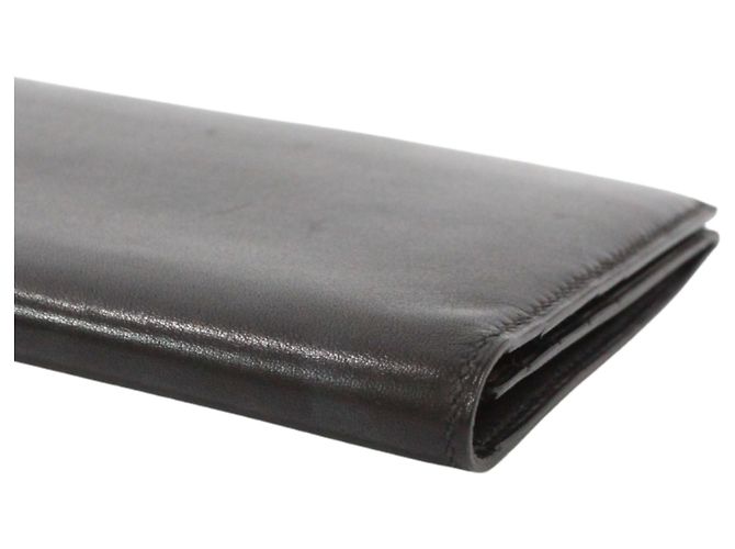 Hermès Hermes Langer Geldbeutel aus schwarzem Boxcalf-Leder - Ansicht 5