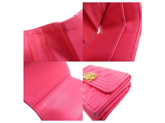 Cartera tríptico Chanel Boy Rosa - vista 7
