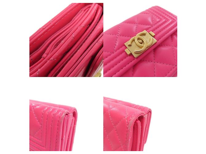 Cartera tríptico Chanel Boy Rosa - vista 8