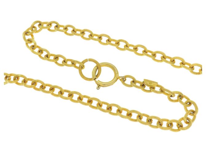 Collana pendente reversibile Chanel Relief Matelasse Frame Round D'oro - vista 3