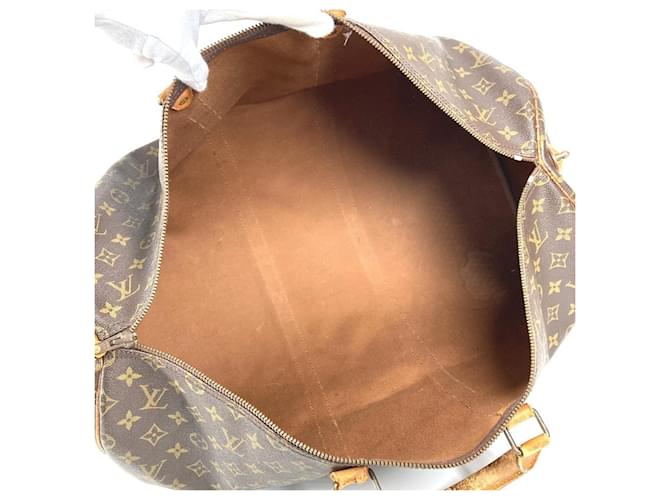 Borsa Louis Vuitton Monogram Keepall 55 Marrone - vista 14