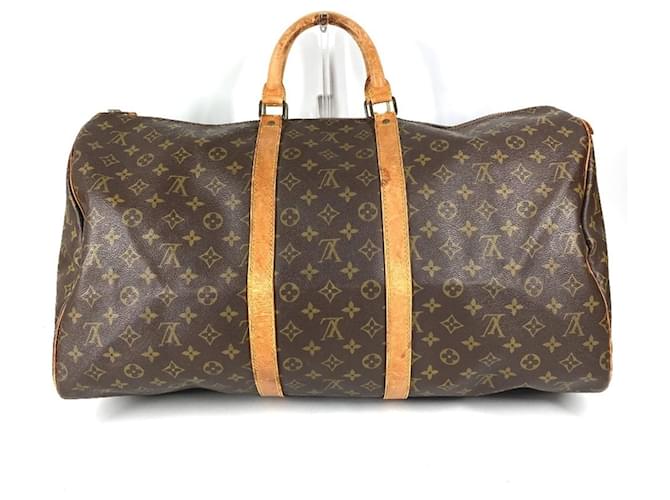 Borsa Louis Vuitton Monogram Keepall 55 Marrone - vista 2
