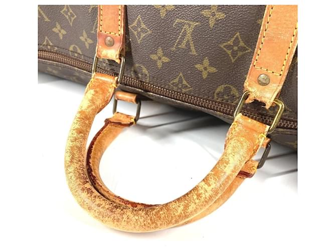 Borsa Louis Vuitton Monogram Keepall 55 Marrone - vista 8