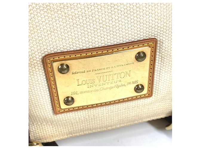 Louis Vuitton M40042 Antigua Buzas PM Borsa Messenger Marrone Bianco Crudo - vista 11