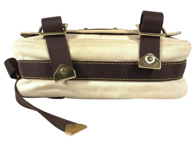Louis Vuitton M40042 Antigua Buzas PM Borsa Messenger Marrone Bianco Crudo - vista 5
