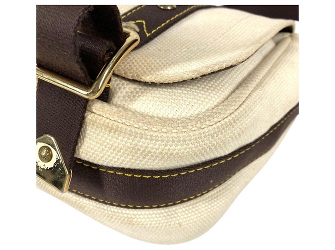 Louis Vuitton M40042 Antigua Buzas PM Borsa Messenger Marrone Bianco Crudo - vista 6