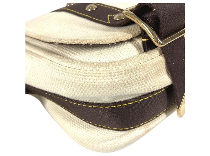 Louis Vuitton M40042 Antigua Buzas PM Borsa Messenger Marrone Bianco Crudo - vista 7