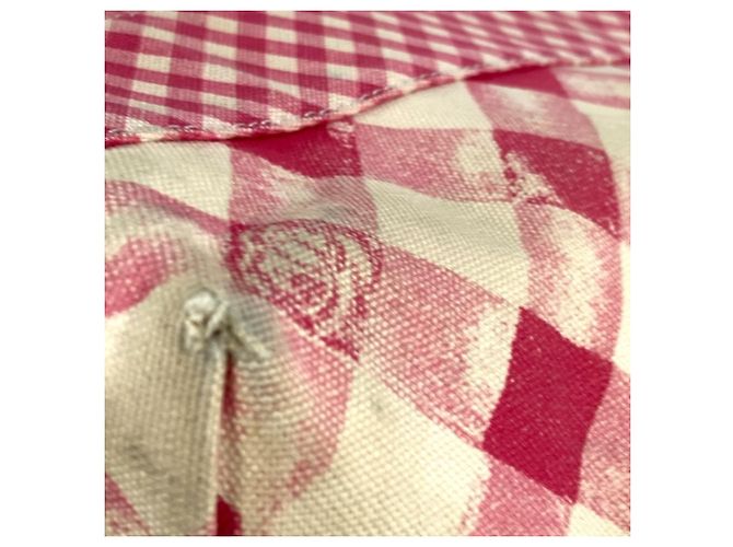 Borsa Tote Chanel Pink Gingham Check Rosa - vista 12