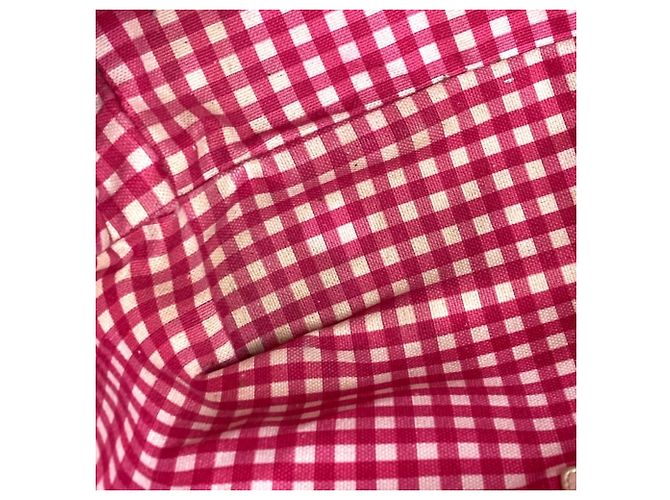 Borsa Tote Chanel Pink Gingham Check Rosa - vista 15