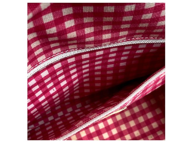 Borsa Tote Chanel Pink Gingham Check Rosa - vista 18