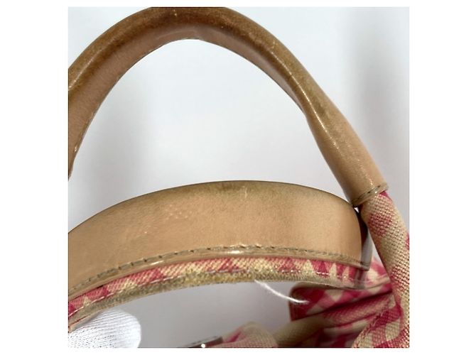 Borsa Tote Chanel Pink Gingham Check Rosa - vista 7