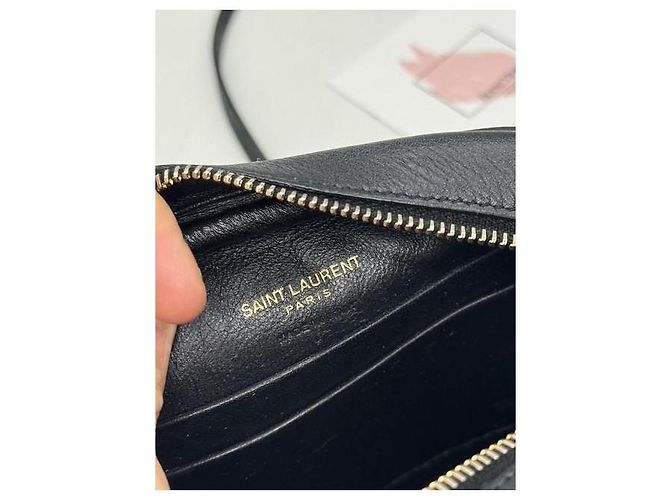 Borsa a tracolla Saint Laurent in pelle nera Nero - vista 13
