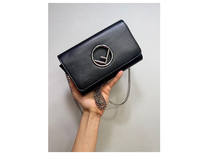 Borsa Fendi in pelle nera Nero - vista 17