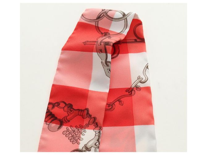 Hermès HERMES Twilly Seidentuch Rot Authentisch 185842M - Ansicht 4