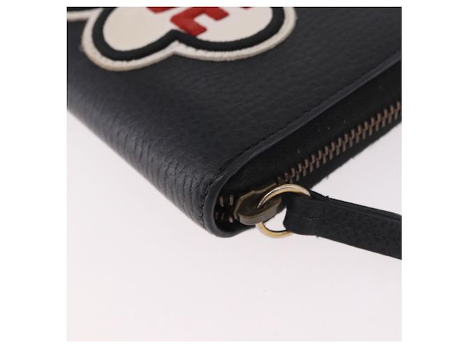 GUCCI GG Marmont Long Wallet Leather Black Gold 474584 Auth bs35713A - vista 11