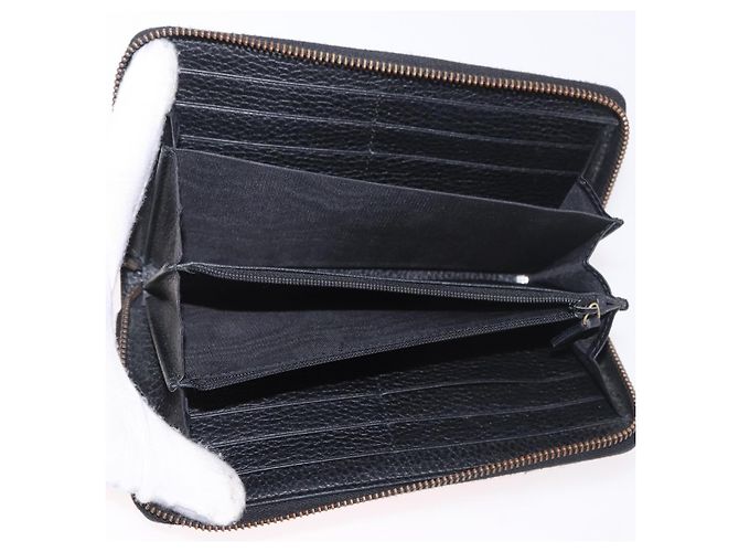 GUCCI GG Marmont Long Wallet Leather Black Gold 474584 Auth bs35713A - vista 14