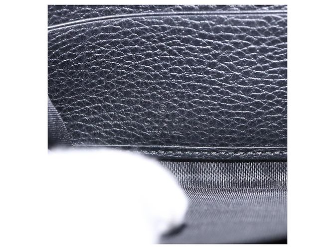 GUCCI GG Marmont Long Wallet Leather Black Gold 474584 Auth bs35713A - vista 15