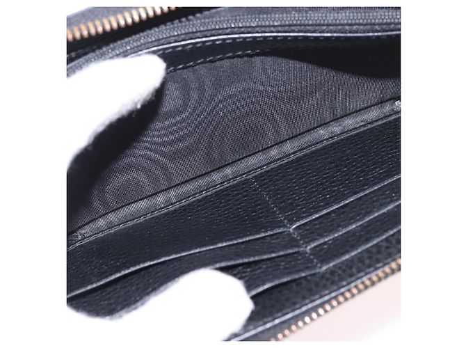 GUCCI GG Marmont Long Wallet Leather Black Gold 474584 Auth bs35713A - vista 18