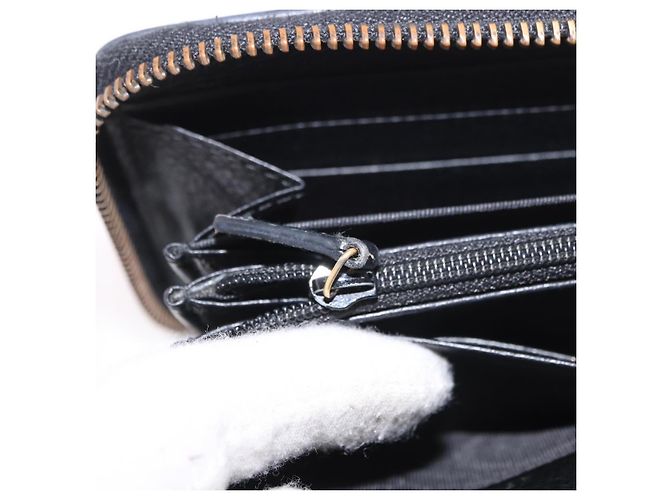 GUCCI GG Marmont Long Wallet Leather Black Gold 474584 Auth bs35713A - vista 20