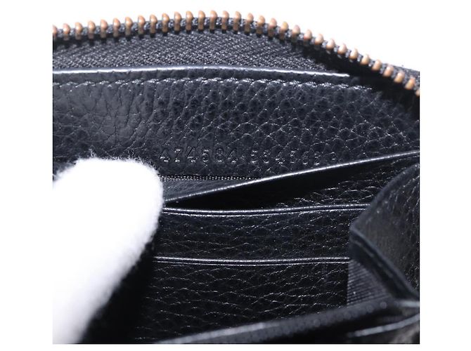 GUCCI GG Marmont Long Wallet Leather Black Gold 474584 Auth bs35713A - vista 22