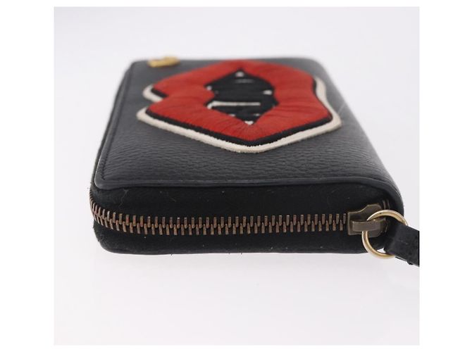 GUCCI GG Marmont Long Wallet Leather Black Gold 474584 Auth bs35713A - vista 5