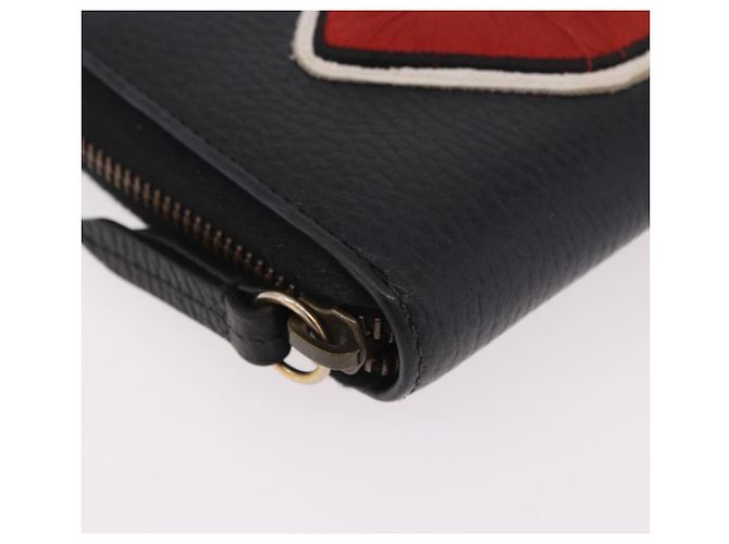 GUCCI GG Marmont Long Wallet Leather Black Gold 474584 Auth bs35713A - vista 8