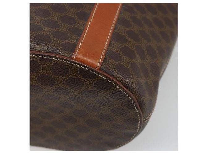 Céline CELINE Macadam Canvas Tote Bag aus PVC und Leder Braun gold Authentisch 187813 - Ansicht 12