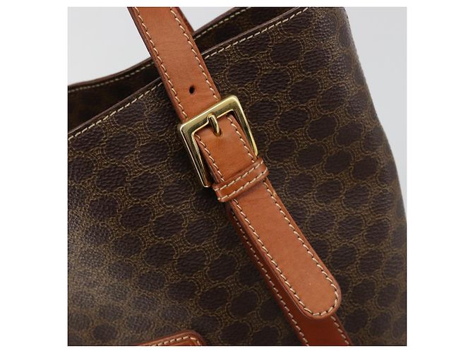 Céline CELINE Macadam Canvas Tote Bag aus PVC und Leder Braun gold Authentisch 187813 - Ansicht 14