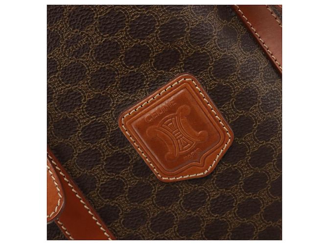 Céline CELINE Macadam Canvas Tote Bag aus PVC und Leder Braun gold Authentisch 187813 - Ansicht 15