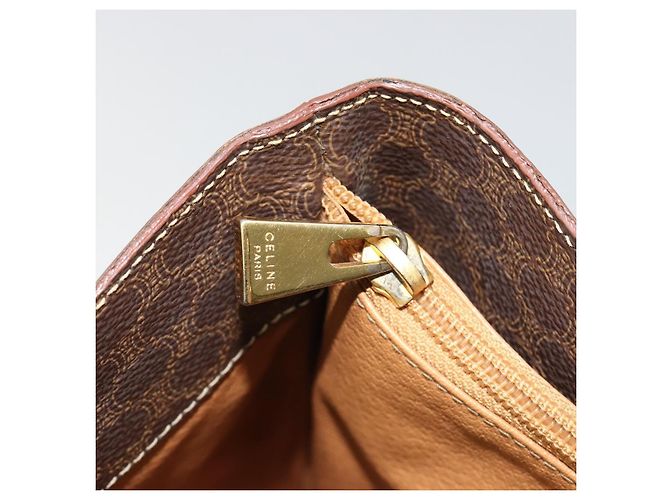 Céline CELINE Macadam Canvas Tote Bag aus PVC und Leder Braun gold Authentisch 187813 - Ansicht 20