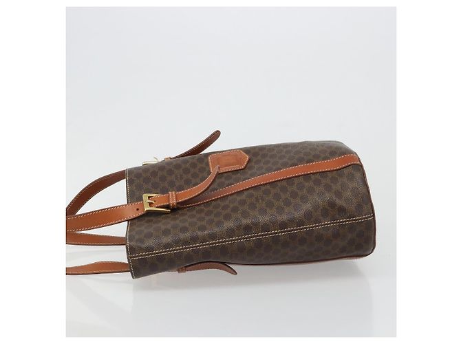 Céline CELINE Macadam Canvas Tote Bag aus PVC und Leder Braun gold Authentisch 187813 - Ansicht 5