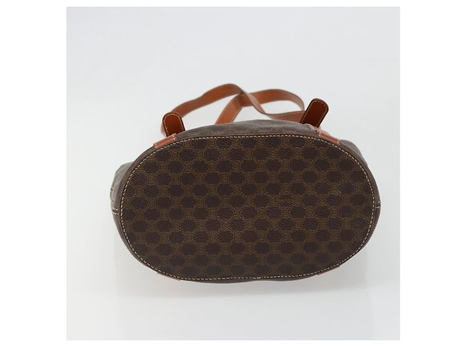 Céline CELINE Macadam Canvas Tote Bag aus PVC und Leder Braun gold Authentisch 187813 - Ansicht 9