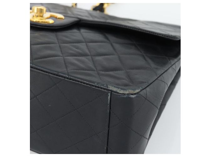 CHANEL Big Matelasse 34 Borsa a Spalla con Catena in Pelle di Agnello Nera Oro CC Auth 188990V - vista 11