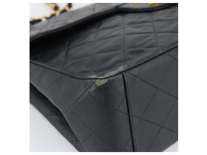 CHANEL Big Matelasse 34 Borsa a Spalla con Catena in Pelle di Agnello Nera Oro CC Auth 188990V - vista 13