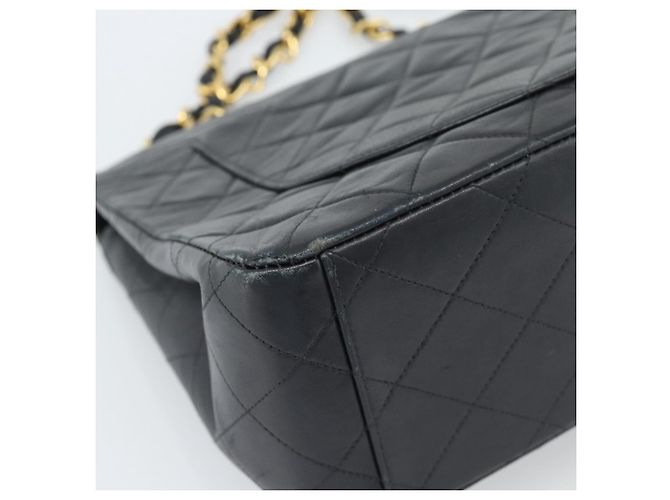 CHANEL Big Matelasse 34 Borsa a Spalla con Catena in Pelle di Agnello Nera Oro CC Auth 188990V - vista 15