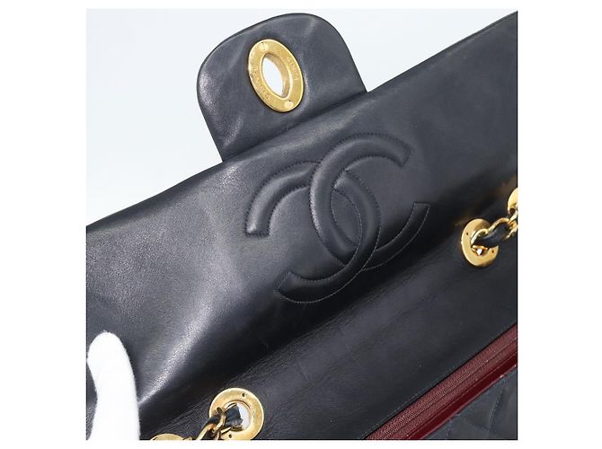 CHANEL Big Matelasse 34 Borsa a Spalla con Catena in Pelle di Agnello Nera Oro CC Auth 188990V - vista 18