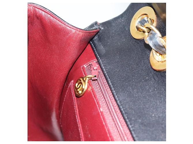 CHANEL Big Matelasse 34 Borsa a Spalla con Catena in Pelle di Agnello Nera Oro CC Auth 188990V - vista 23