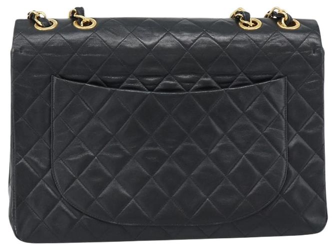 CHANEL Big Matelasse 34 Borsa a Spalla con Catena in Pelle di Agnello Nera Oro CC Auth 188990V - vista 3