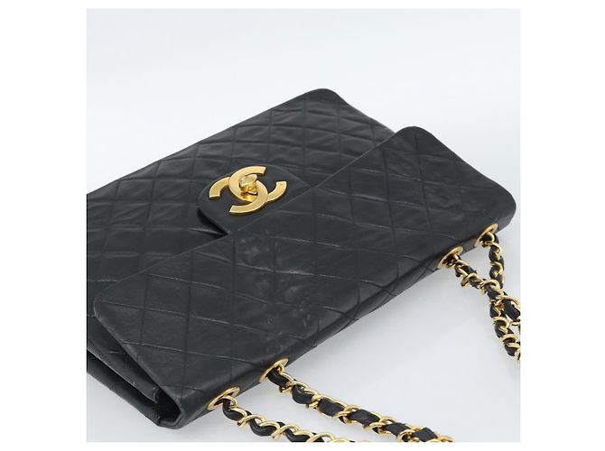 CHANEL Big Matelasse 34 Borsa a Spalla con Catena in Pelle di Agnello Nera Oro CC Auth 188990V - vista 6
