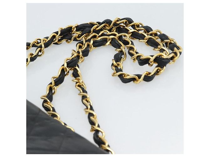 CHANEL Big Matelasse 34 Borsa a Spalla con Catena in Pelle di Agnello Nera Oro CC Auth 188990V - vista 9