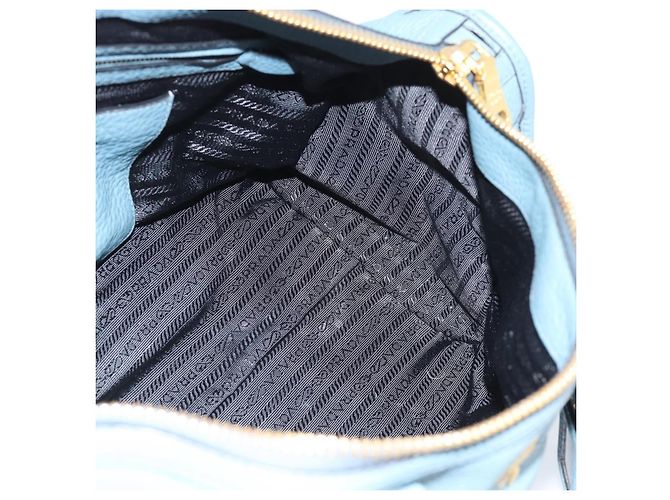 Borsa PRADA Vittero Dino Leather 2way Blu Oro Auth 187263V D'oro - vista 21