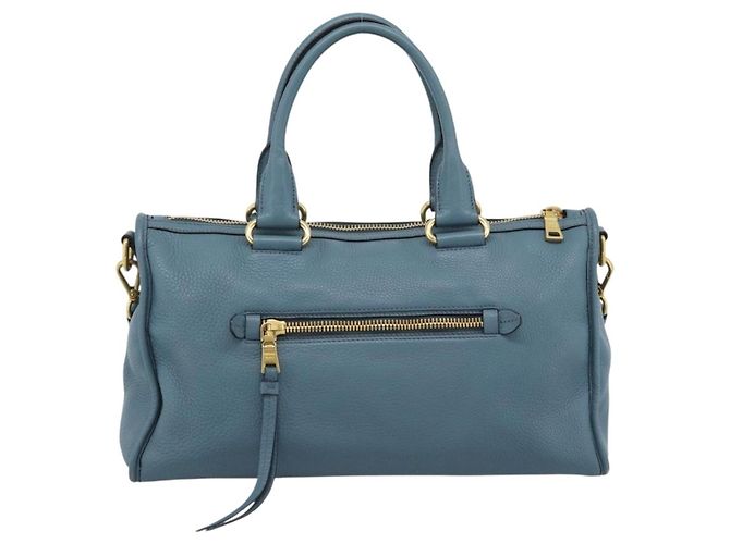 Borsa PRADA Vittero Dino Leather 2way Blu Oro Auth 187263V D'oro - vista 3