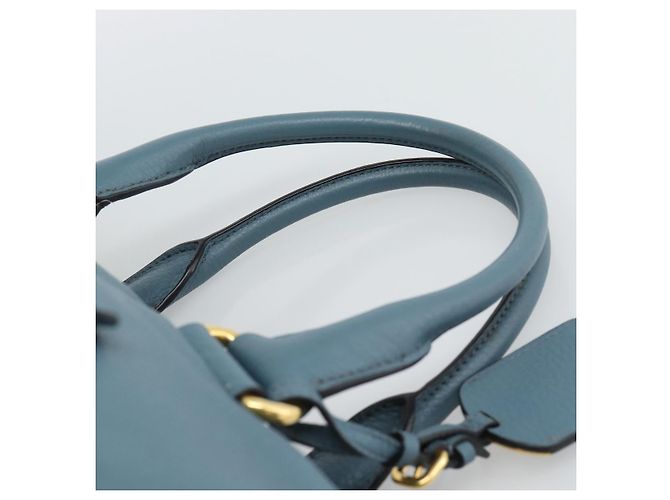 Borsa PRADA Vittero Dino Leather 2way Blu Oro Auth 187263V D'oro - vista 8