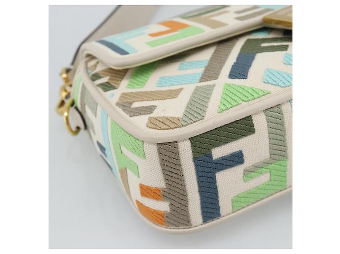 FENDI Zucca Canvas Mamma Baguette Bag 2way Multicolor Gold Auth 188798SM Multicolore D'oro - vista 13