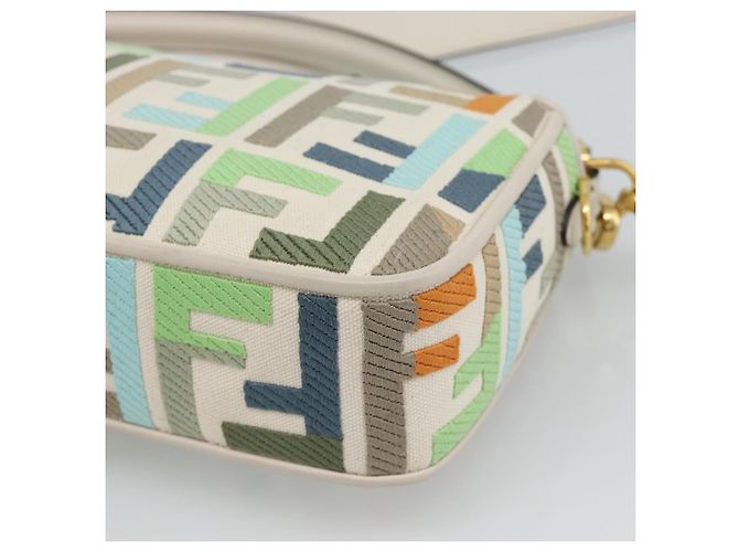 FENDI Zucca Canvas Mamma Baguette Bag 2way Multicolor Gold Auth 188798SM Multicolore D'oro - vista 14