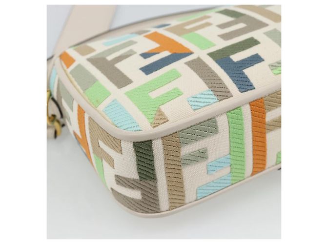FENDI Zucca Canvas Mamma Baguette Bag 2way Multicolor Gold Auth 188798SM Multicolore D'oro - vista 15