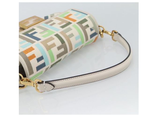 FENDI Zucca Canvas Mamma Baguette Bag 2way Multicolor Gold Auth 188798SM Multicolore D'oro - vista 7