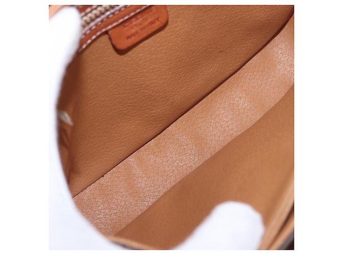 16 Céline Borsa a Spalla CELINE Macadam Canvas PVC Pelle Marrone Oro Auth 188782 D'oro - vista 17