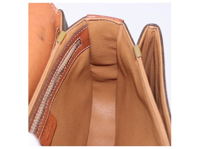16 Céline Borsa a Spalla CELINE Macadam Canvas PVC Pelle Marrone Oro Auth 188782 D'oro - vista 18